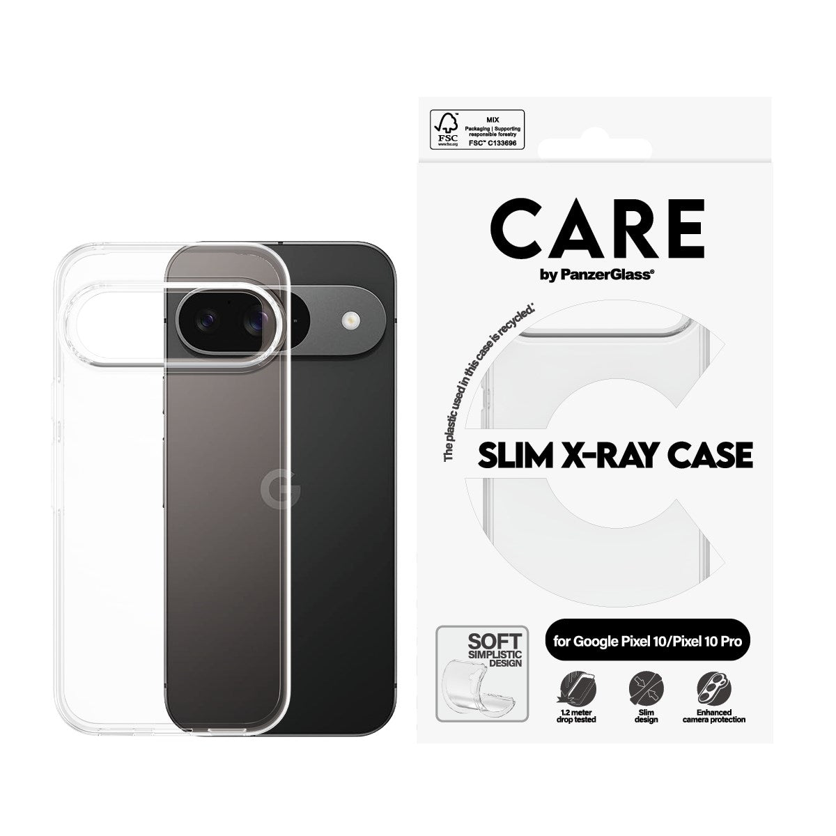 CARE by PanzerGlass® Fashionable Case Transparent X-Ray Soft Basic Google Pixel 10 | 9 Pro